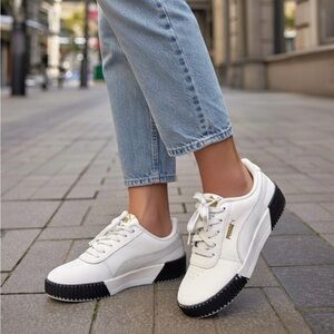 Puma Carina 2.0 Women's White Leather Sneakers